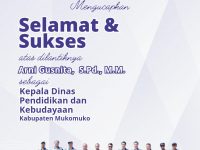 Keluarga Besar SMPN 10 Mukomuko Mengucapkan Selamat Atas Dilantiknya Arni Gusnita Sebagai Kadis Pendidikan dan Kebudayaan Mukomuko